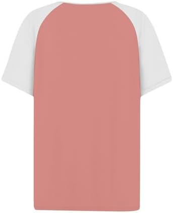 217oitely1l. ac .jpg Sommer Bequeme Damen Kurzärmel V-Ausschnitt Knopf T-Shirts Lässiges Elegant Farbverlaufs Print Business Tops | Damen Ku