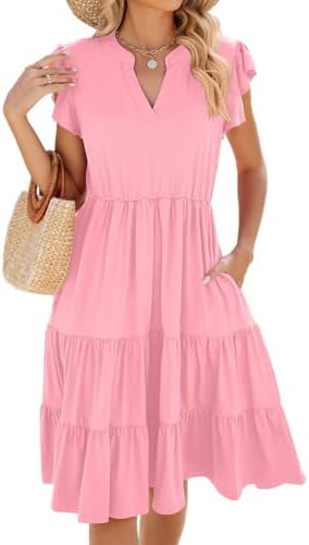 313ksy3tzfl. ac .jpg Sommerkleid Damen Elegant Freizeitkleid V-Ausschnitt Viscosa