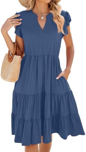 31i25e2e1l. ac .jpg Sommerkleid Damen Elegant Freizeitkleid V-Ausschnitt Viscosa