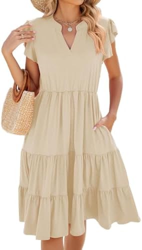 31m2z4hg0ul. ac .jpg Sommerkleid Damen Elegant Freizeitkleid V-Ausschnitt Viscosa