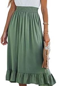 CUPSHE Damen Sommerkleid Sommer Tunika Midi Dress-U Ausschnitt Ärmellos Rüschensaum Strandkleid Freizeitkleider Freizeit