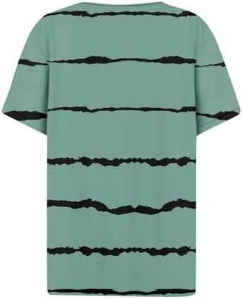 31gz4asvacl. ac .jpg Sommer Bequeme Damen Kurzärmel V-Ausschnitt Knopf T-Shirts Lässiges Elegant Farbverlaufs Print Business Tops | Damen Ku