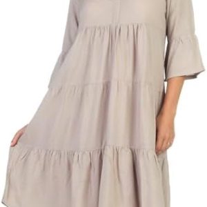 Sublevel Damen Viskose Kleid LSL-413 Tunika mit Alloverprint fürComfort und Einzigartigkeit in various Sizitäten und Far