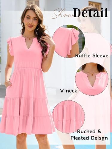 418qlwzznwl. ac .jpg Sommerkleid Damen Elegant Freizeitkleid V-Ausschnitt Viscosa