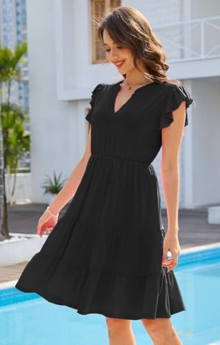 419sjkphdl. ac .jpg Sommerkleid Damen Elegant Freizeitkleid V-Ausschnitt Viscosa