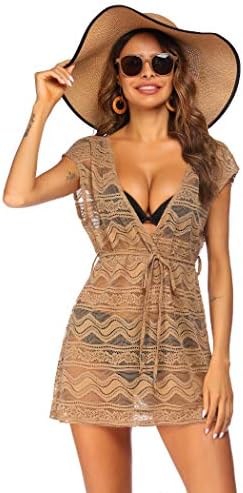 41egtymapdl. ac .jpg AI'MAGE Damen Spizte Strandkleid Einzigartig SommerkleidSexy Peros Bademode