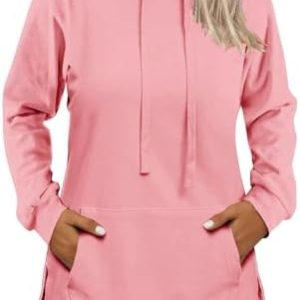 Cuptacc Damen Hoodie Mit Kapuze OEKO-TEX STANDARD 100 Herbst Lässig Mode Obstes Taucher_oberteile Kurze Seitenschlitze T