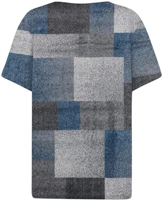 41hlrx6glll. ac .jpg Sommer Bequeme Damen Kurzärmel V-Ausschnitt Knopf T-Shirts Lässiges Elegant Farbverlaufs Print Business Tops | Damen Ku