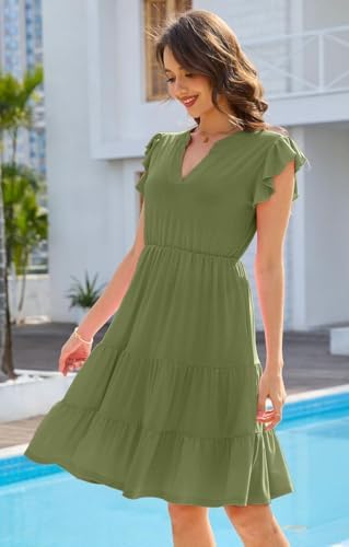 41spgfiumnl. ac .jpg Sommerkleid Damen Elegant Freizeitkleid V-Ausschnitt Viscosa