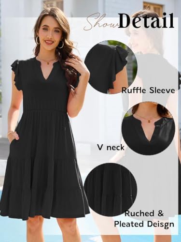 41e but6mml. ac .jpg Sommerkleid Damen Elegant Freizeitkleid V-Ausschnitt Viscosa