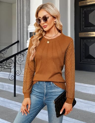 51styp zbl. ac .jpg Damen Langarmshirt Elegant Mit Spitze Herbst T-Shirt OEKO-TEX STANDARD 100 | Damen Long Sleeve Waffelstrick Top Plissie