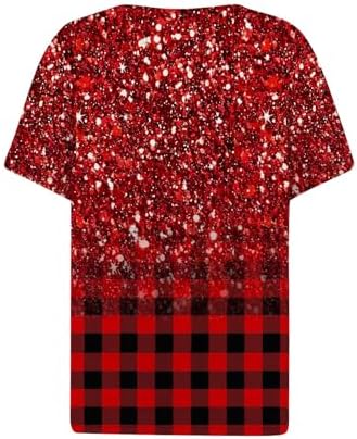 51ybqjnbwdl. ac .jpg Sommer Bequeme Damen Kurzärmel V-Ausschnitt Knopf T-Shirts Lässiges Elegant Farbverlaufs Print Business Tops | Damen Ku