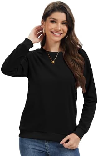 31 o7z0qzgl. ac 2.jpg Cuptacc Damen Sweatshirt Rundhals Pullover Kontrast Tunika Langarm