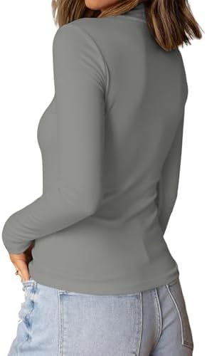 311zhkkbhsl. ac 1.jpg Cuptacc Langarmshirt Pullover Damen Basic Einfarbig Slim Fit Home Freizeit