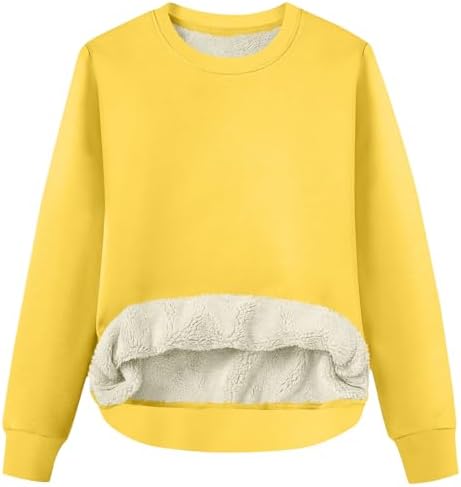312kfhcr8xl. ac .jpg RLEHJN Fleecepullover Damen WinterWarm Gefüttert mit Tasche