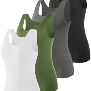 vislivin Elastische Tank Tops für Damen zur Unterhemden-Verwendung und -Mix-and-Match 3/4er Pack