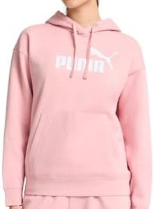 PUMA Damen Logo Fleece Hoodie Kapuzenpullover Brautrose XXL