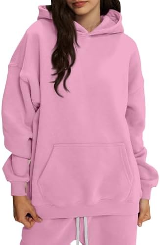 318mvelbtrl. ac .jpg Generisch Lässige Leichte Jogginganzug Damen Loose Fit Sport Kapuzenpullover Oversize Langarm Gelb Groß Kleiner Standard