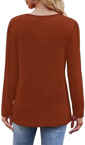 31ak9jxjfil. ac .jpg Cuptacc Damen Langarmshirt Rundhals Locker Oberteile Mit Knöpfen