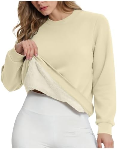 31coi01 gyl. ac .jpg RLEHJN Fleecepullover Damen WinterWarm Gefüttert mit Tasche