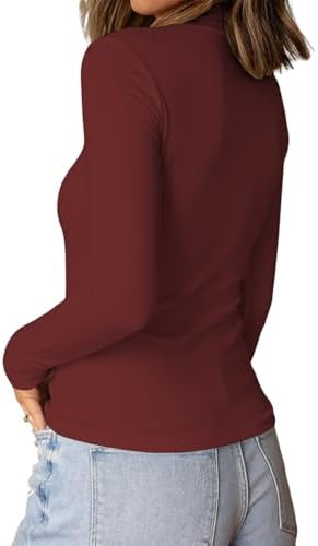 31cv7p6v0jl. ac 1.jpg Cuptacc Langarmshirt Pullover Damen Basic Einfarbig Slim Fit Home Freizeit