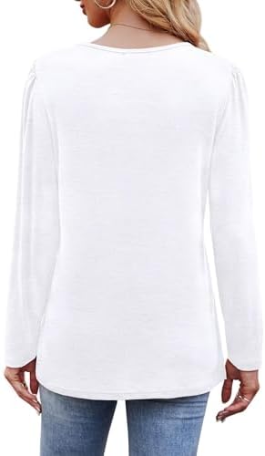 31mxfehf9nl. ac .jpg Cuptacc Damen Langarmshirt Rundhals Locker Oberteile Mit Knöpfen