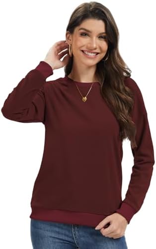 31n5nkaj8jl. ac 2.jpg Cuptacc Damen Sweatshirt Rundhals Pullover Kontrast Tunika Langarm