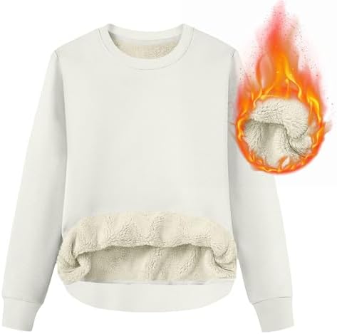 31pwriosel. ac .jpg RLEHJN Fleecepullover Damen WinterWarm Gefüttert mit Tasche