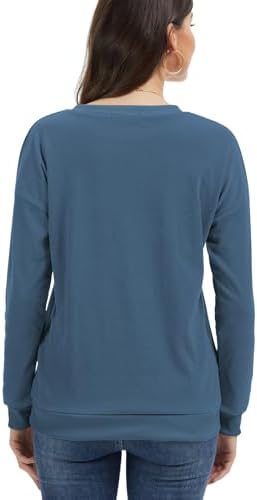 31x1fm3zbil. ac 2.jpg Cuptacc Damen Sweatshirt Rundhals Pullover Kontrast Tunika Langarm