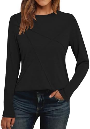 31ykpee igl. ac 2.jpg Cuptacc Langarmshirt Damen Rundhalsausschnitt Chic Mit Falten OEKO-TEX STANDARD 100