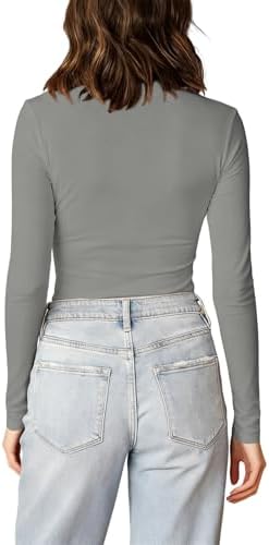 31zpksqnzl. ac 1.jpg Cuptacc Langarmshirt Pullover Damen Basic Einfarbig Slim Fit Home Freizeit