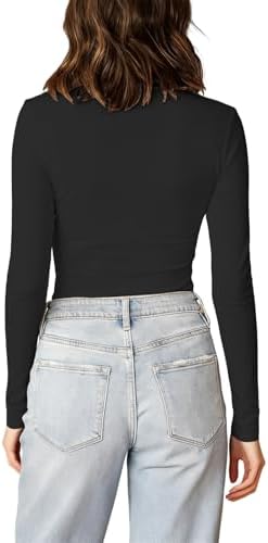 31a58n3qygl. ac 1.jpg Cuptacc Langarmshirt Pullover Damen Basic Einfarbig Slim Fit Home Freizeit