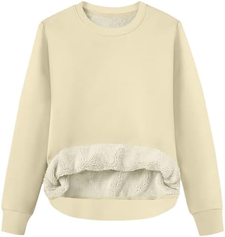 31czviuqmul. ac .jpg RLEHJN Fleecepullover Damen WinterWarm Gefüttert mit Tasche