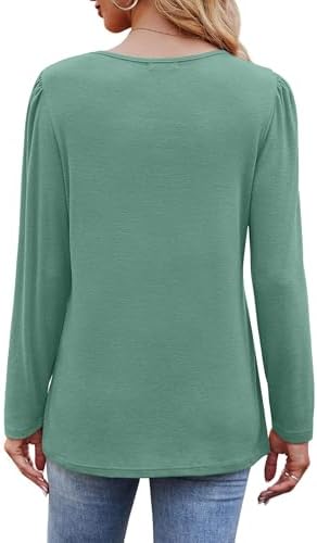 31eldxqrl0l. ac .jpg Cuptacc Damen Langarmshirt Rundhals Locker Oberteile Mit Knöpfen