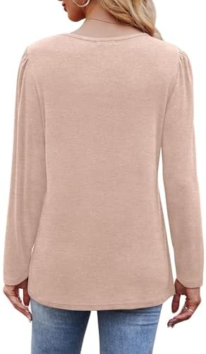 31hofcseifl. ac .jpg Cuptacc Damen Langarmshirt Rundhals Locker Oberteile Mit Knöpfen