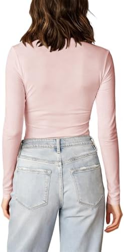 31hdnwaqdkl. ac 1.jpg Cuptacc Langarmshirt Pullover Damen Basic Einfarbig Slim Fit Home Freizeit