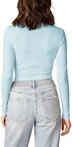 31imsd4gxl. ac 1.jpg Cuptacc Langarmshirt Pullover Damen Basic Einfarbig Slim Fit Home Freizeit