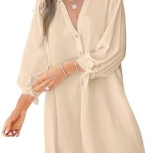 CUPSHE Damen Blusenkleid Summer Cover Up Bikini Beachkleid Freizeitkleider