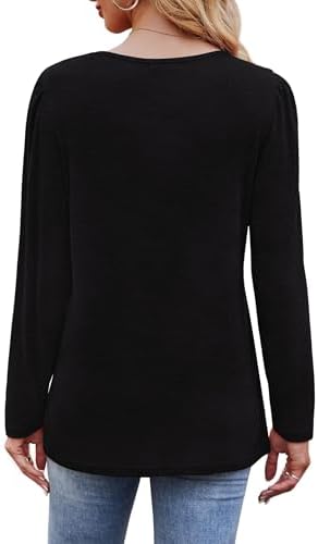 31lwz4be1ql. ac .jpg Cuptacc Damen Langarmshirt Rundhals Locker Oberteile Mit Knöpfen