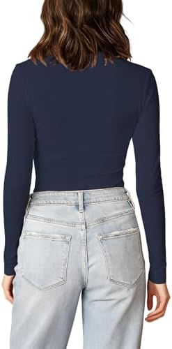 31pfig0wvnl. ac 1.jpg Cuptacc Langarmshirt Pullover Damen Basic Einfarbig Slim Fit Home Freizeit