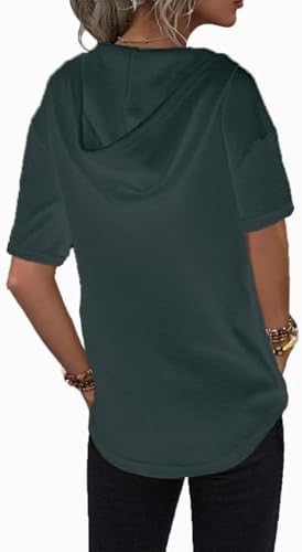 31ph748isyl. ac .jpg Cuptacc Einfarbigen Hoodie für Damen OEKO-TEX STANDARD 100 Langarm Sweatshirt V-Ausschnitt Drawstring Top