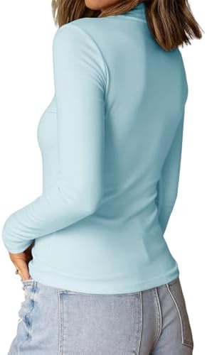 31q5x60ejkl. ac 1.jpg Cuptacc Langarmshirt Pullover Damen Basic Einfarbig Slim Fit Home Freizeit