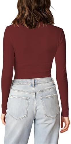 31sa r9atl. ac 1.jpg Cuptacc Langarmshirt Pullover Damen Basic Einfarbig Slim Fit Home Freizeit