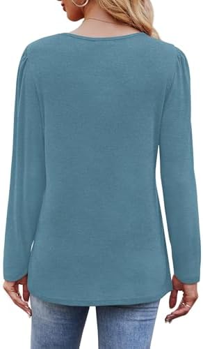 31t6gaqexpl. ac .jpg Cuptacc Damen Langarmshirt Rundhals Locker Oberteile Mit Knöpfen