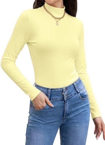 31twijev9ll. ac 1.jpg Cuptacc Langarmshirt Pullover Damen Basic Einfarbig Slim Fit Home Freizeit