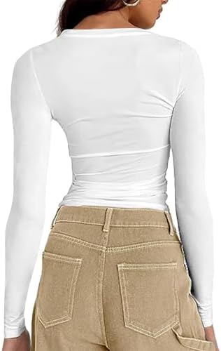 41 iotmxbol. ac .jpg Cuptacc Damen Langarmshirt - Leichtgewichtig - Basic T-Shirt - Einfarbig - Langärmlige Oberteile - Damen Longsleeve Top