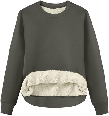 410gbzpq ll. ac .jpg RLEHJN Fleecepullover Damen WinterWarm Gefüttert mit Tasche
