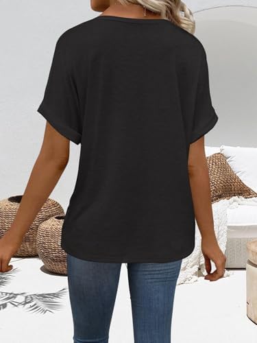 410kwt67x4l. ac .jpg Cuptacc Sommer T-Shirts Damen Kurzarm V-Ausschnitt Elegant Basic Top OEKO-TEX