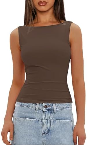 410mkbzzj6l. ac .jpg Generisch Lässiges Tanktop für Damen zur perfekten Layering-Möglichkeit aus Rippstrick | Schmale Passform generisches D