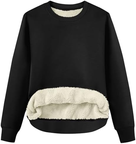 411c05m9kl. ac .jpg RLEHJN Fleecepullover Damen WinterWarm Gefüttert mit Tasche
